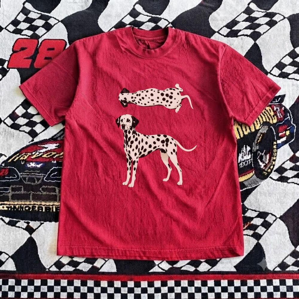 Red Dalmatian Dog Graphic Red T-shirt